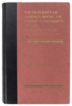 Gerald Ford Autographed 1965 "The Witnesses" - Highlights of Hearings Before The Warren Commision 1st Edition Hardcover Book (JSA)